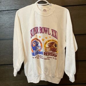 Russell Athletic White Super Bowl XXI Crewneck Sweater
